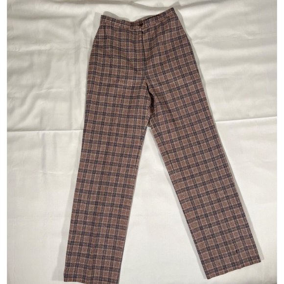 PENDLETON Vintage Plaid Trousers Pants Wool Deadstock NWT 80s Brown Tan 11 / 12 - Picture 11 of 11